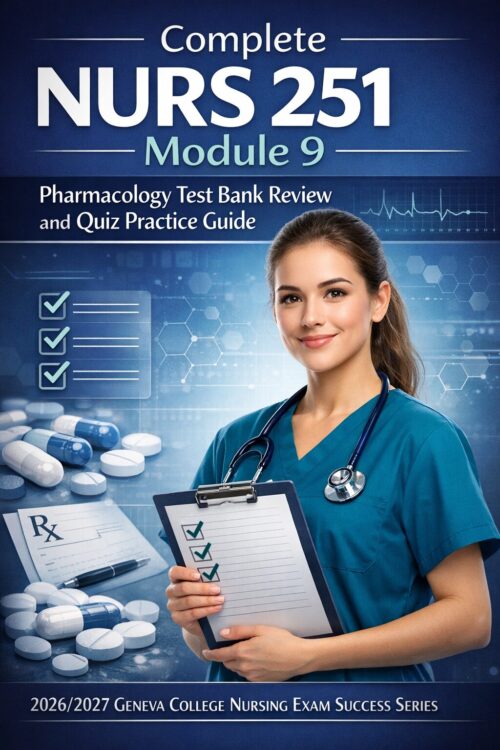 Create a polish (3) Complete NURS 251 Module 9 Pharmacology Test Bank Review and Quiz Practice Guide 2026/2027