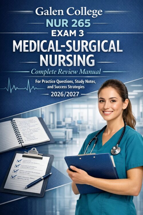 Create a polish (4) Galen College NUR 265 Exam 3 Medical-Surgical Nursing Complete Review Manual for Practice Questions, Study Notes, and Success Strategies 2026/2027