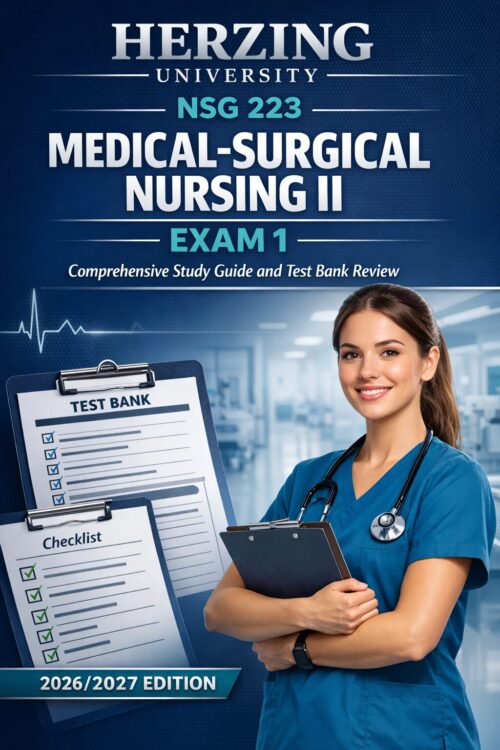 Herzing University NSG 223 Medical-Surgical Nursing II Exam 1 Comprehensive Study Guide and Test Bank Review 2026/2027