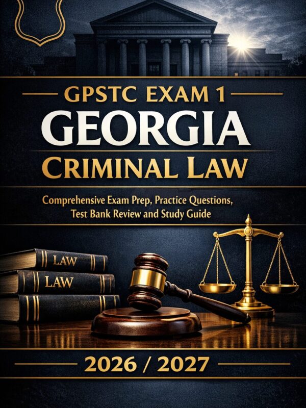 Create a premiu (10) GPSTC Exam 1 Georgia Criminal Law Exam Prep, Practice Questions, Test Bank Review
