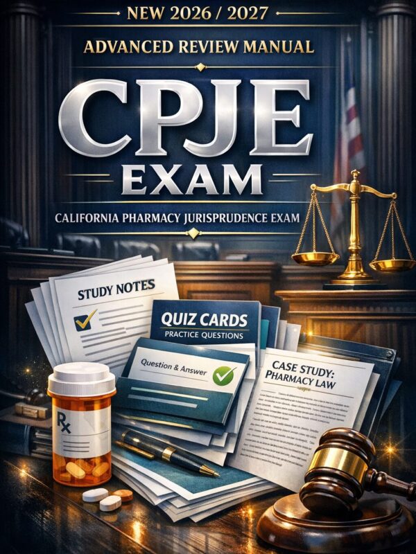 Create a premiu (17) CPJE Exam California Pharmacy Jurisprudence Exam New 2026/2027 Advanced Review Manual | Practice Quizzes & Case Studies