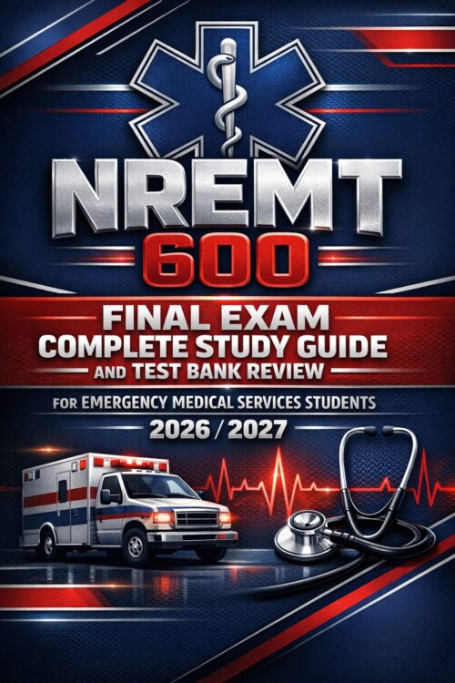 Create a premiu (23) NREMT 600 Final Exam Complete Study Guide and Test Bank Review for Emergency Medical Services Students 2026/2027