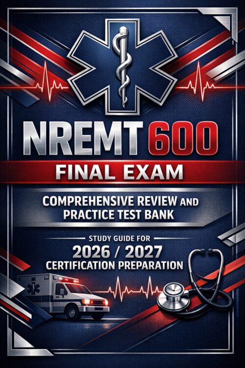 NREMT 600 Final Exam Comprehensive Review, Practice Test Bank Study Guide, Certification Prep