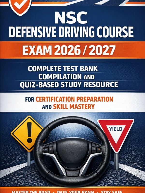 NSC Defensive Driving Course Exam Complete Test Bank and Quiz Study Resource 2026/2027