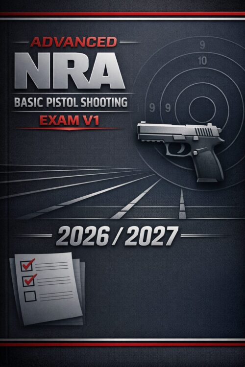 Create a premiu (4) Advanced NRA Basic Pistol Shooting Exam V1 Prep Bundle | Mock Tests & Notes