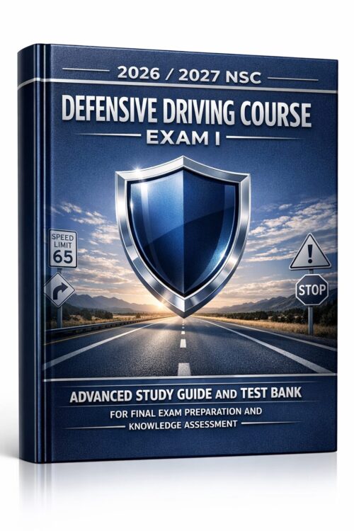 Create a premiu 2026/2027 NSC Defensive Driving Course Exam I Advanced Study Guide and Test Bank for Final Exam Preparation and Knowledge Assessment