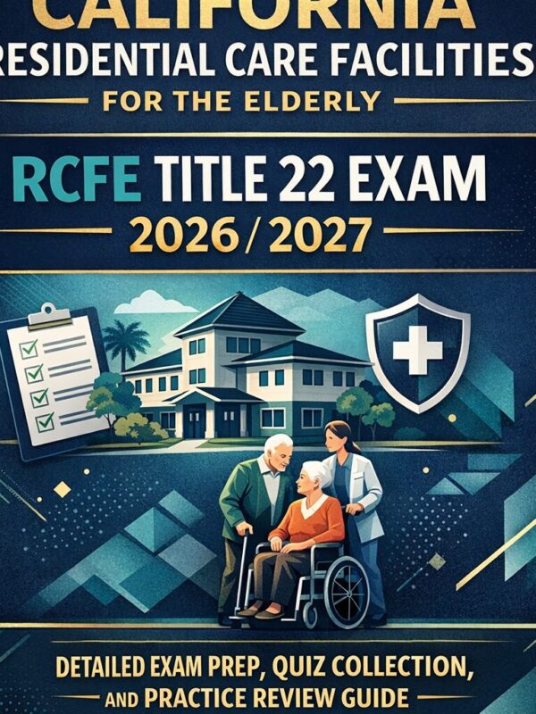Create a premiu (58) california Residential Care Facilities for the Elderly RCFE Title 22 Exam 2026/2027 Detailed Exam Prep, Quiz Collection, and Practice Review Guide