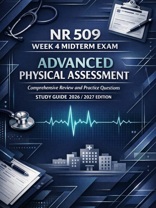 Create a premiu (64) NR 509 Week 4 Midterm Exam Advanced Physical Assessment Comprehensive Review and Practice Questions Study Guide 2026/2027