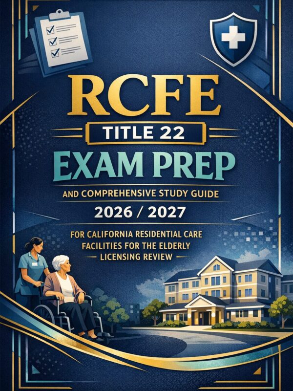 Create a premiu (65) RCFE Title 22 Exam Prep and Comprehensive Study Guide 2026/2027 for California Residential Care Facilities for the Elderly Licensing Review