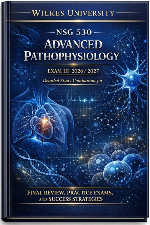 Wilkes University NSG 530 Advanced Pathophysiology Exam III 2026/2027 | Detailed Study Companion for Final Review