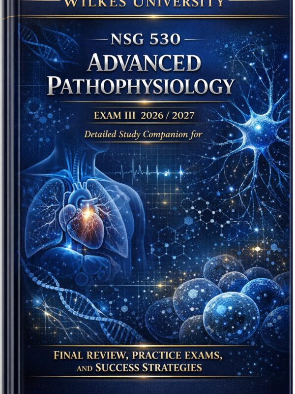 Wilkes University NSG 530 Advanced Pathophysiology Exam III 2026/2027 | Detailed Study Companion for Final Review
