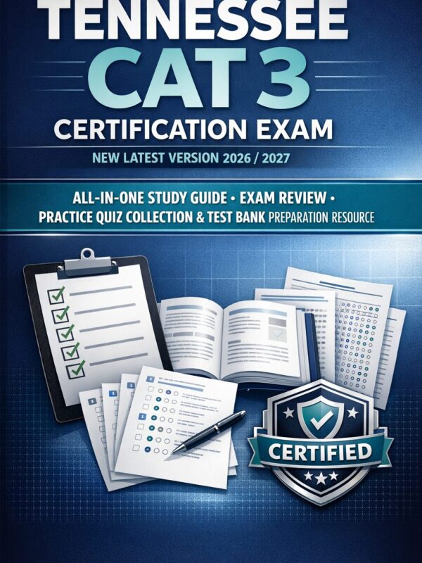 Create a profes (27) TENNESSEE CAT 3 Certification Exam 2026/2027 All-in-One Study Guide with Practice Quizzes & Test Bank Review