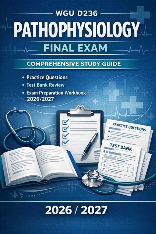 WGU D236 Pathophysiology Final Exam Comprehensive Study Guide with Practice Questions & Test Bank Review 2026/202