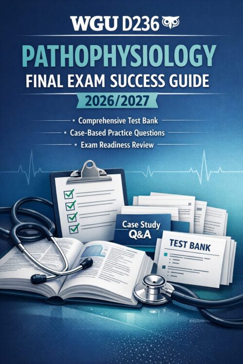 WGU D236 Pathophysiology Final Exam Success Guide 2026/2027 with Test Bank, Case-Based Questions & Review