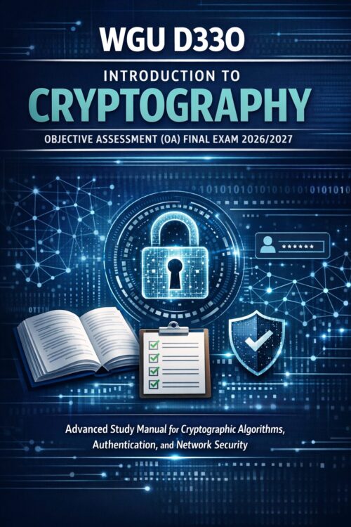 WGU D330 Introduction to Cryptography OA Final Exam 2026/2027 Advanced Study Manual with Practice Questions