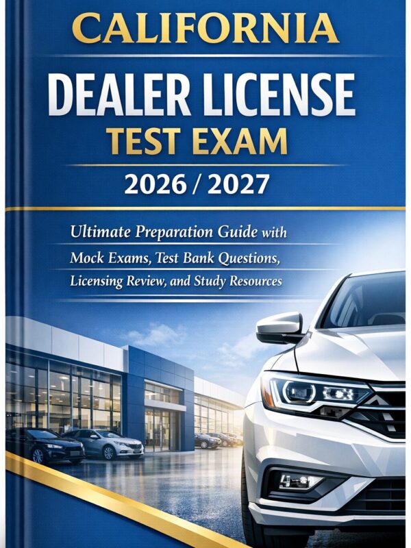 Create a profes (37) California Dealer License Exam Prep Guide 2026/2027 | Mock Exams & Test Bank