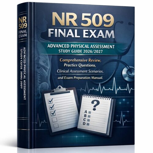NR 509 Final Exam Advanced Physical Assessment Study Guide 2026/2027: Comprehensive Review, Practice Questions, Clinical Assessment Scenarios, and Exam Preparation Manual