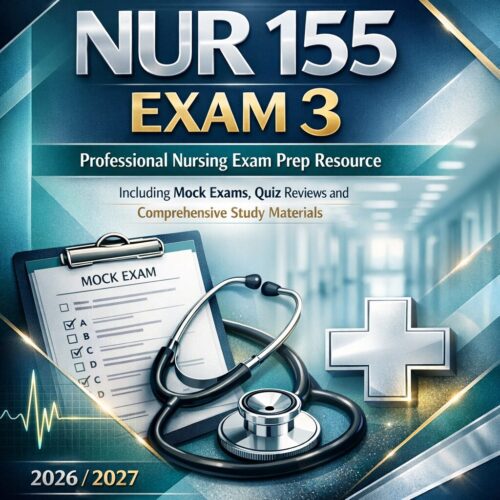 NUR 155 Exam 3 Professional Nursing Exam Prep Resource, Mock Exams, Quiz Reviews, Study Materials