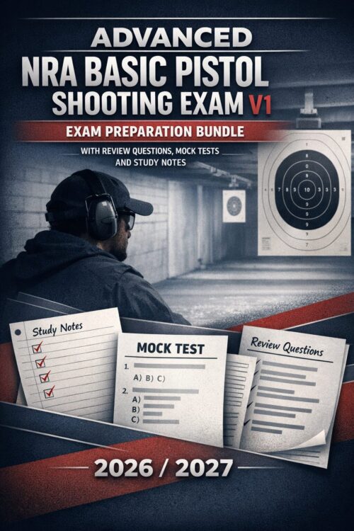 Design a premiu (1) Advanced NRA Basic Pistol Shooting Exam V1 Prep Bundle | Mock Tests & Notes