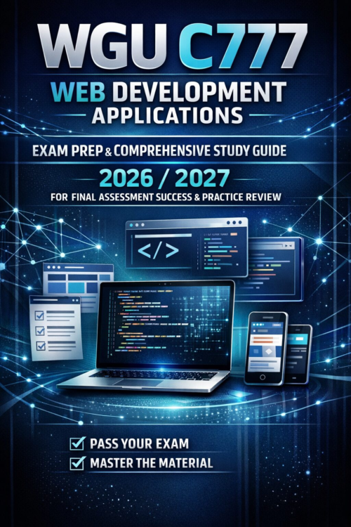 WGU C777 Web Development Applications Exam Prep and Comprehensive Study Guide 2026/2027