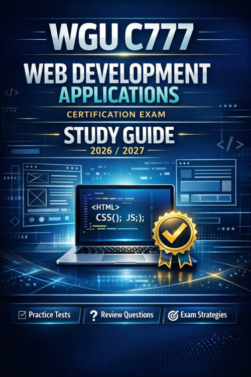 WGU C777 Web Development Applications Certification Exam Study Guide with Practice Tests 2026/2027