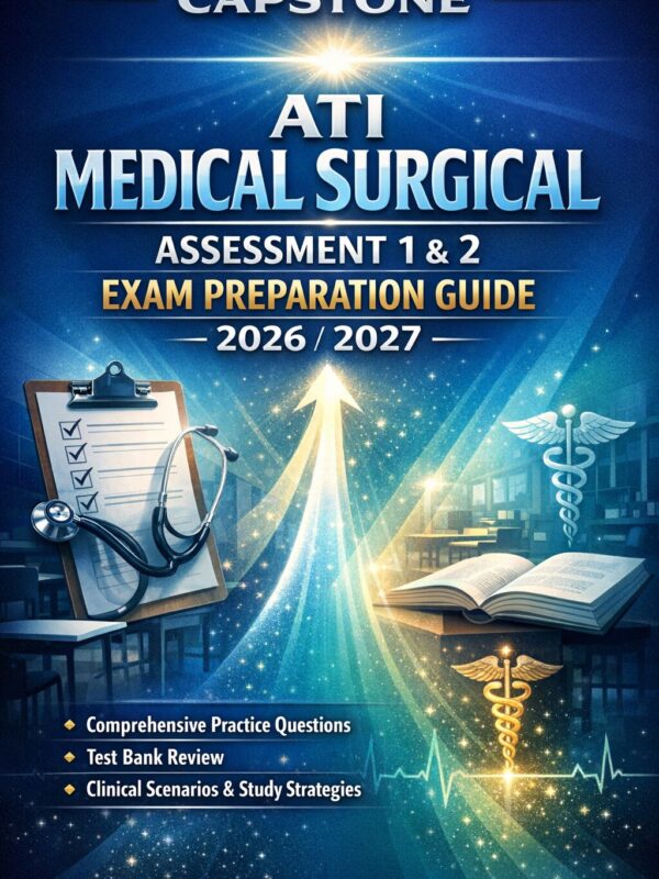 High-impact por (1) Capstone ATI Medical Surgical Assessment 1 & 2 Exam Preparation Guide 2026/2027: Comprehensive Practice Questions, Test Bank Review, Clinical Scenarios, and Study Strategies