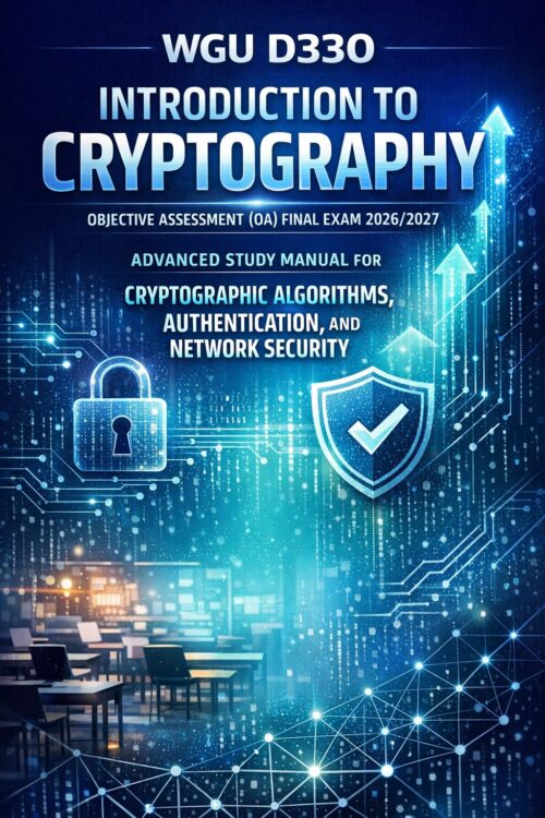 WGU D330 Introduction to Cryptography OA Final Exam 2026/2027 Advanced Study Manual with Practice Questions