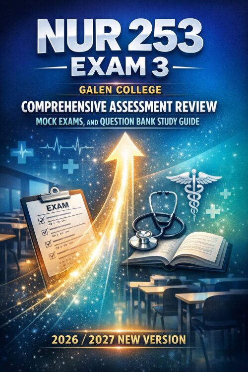 High-impact por (5) NUR 253 Exam 3 Galen College Comprehensive Assessment Review with Mock Exams & Question Bank Study Guide 2026/2027