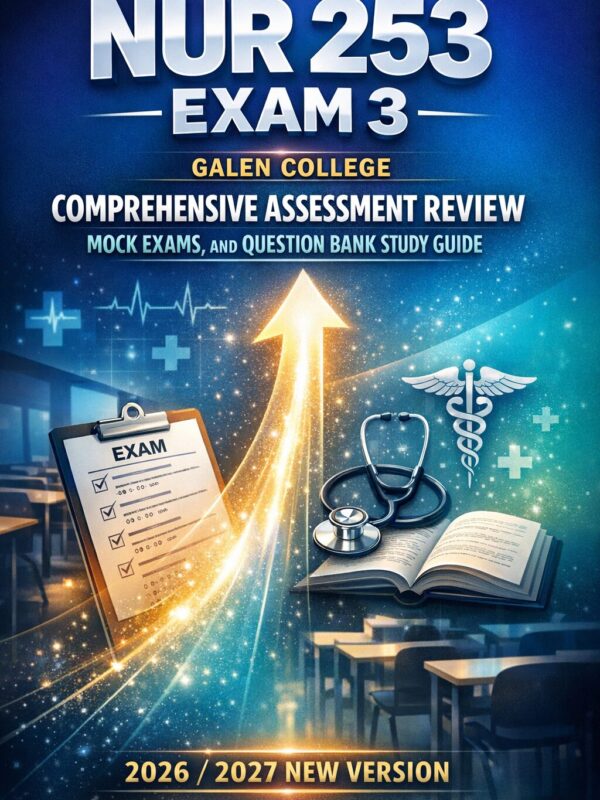 High-impact por (5) NUR 253 Exam 3 Galen College Comprehensive Assessment Review with Mock Exams & Question Bank Study Guide 2026/2027