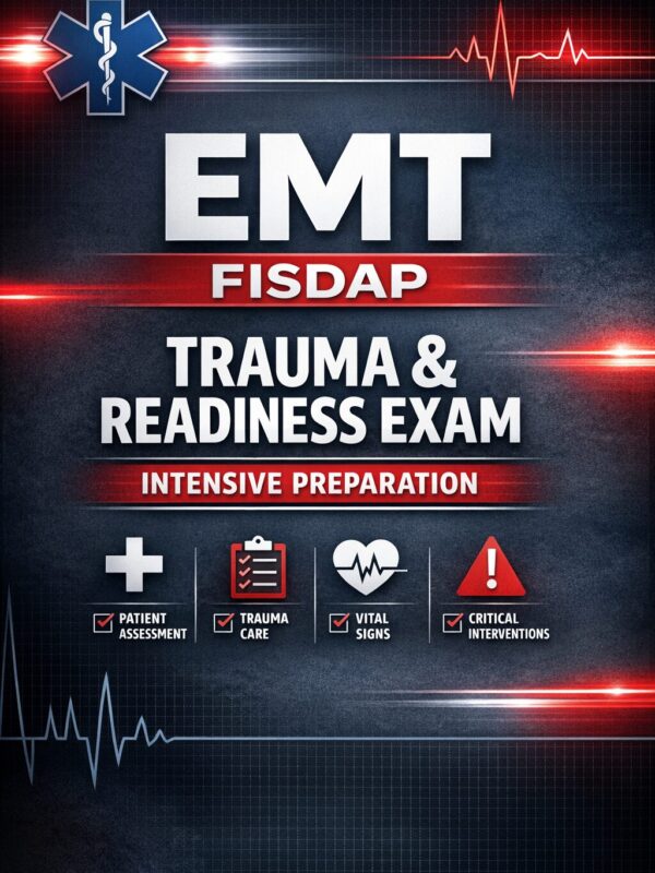 Premium EMT exa EMT FISDAP Trauma & Readiness Exam Intensive Prep Workbook | Trauma Quizzes & Review
