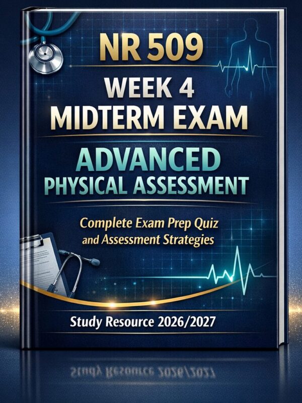 Premium academi (3) NR 509 Week 4 Midterm Exam Prep: Advanced Physical Assessment Study Guide 2026/2027