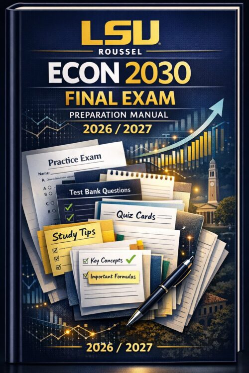 Premium academi LSU Roussel ECON 2030 Final Exam Preparation Manual 2026/2027 | Quizzes, Practice Exams & Study Resources