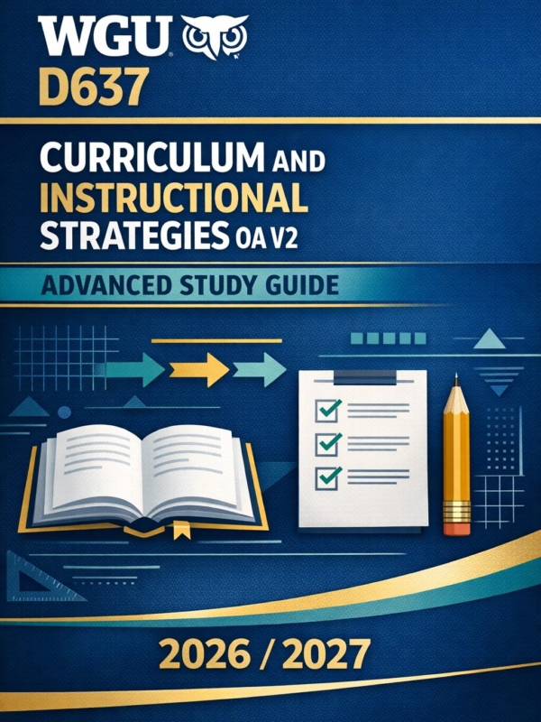 Premium book co (1) WGU D637 Curriculum and Instructional Strategies OA V2 Advanced Study Guide and Exam Review 2026/2027