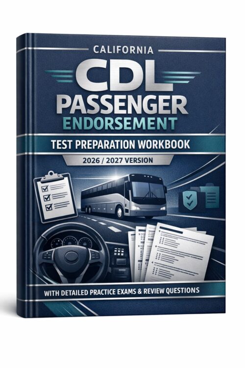 California CDL Passenger Endorsement Test Preparation Workbook 2026/2027 Version with Detailed Practice Exams and Review Questions