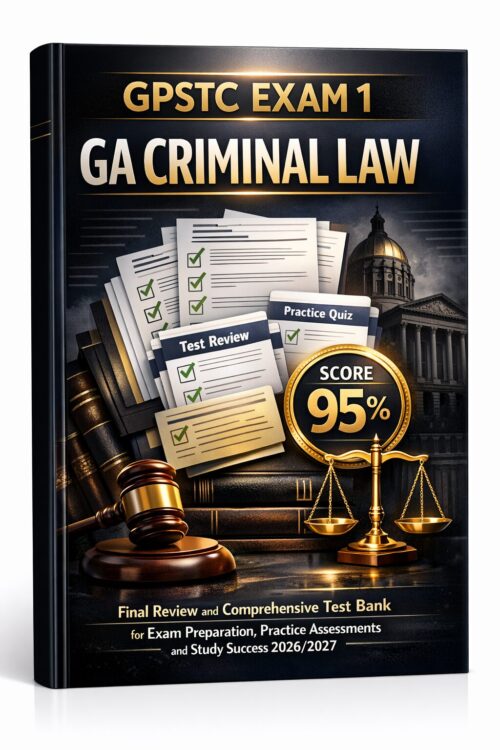 Premium book co GPSTC Exam 1 GA Criminal Law Final Review 2026/2027 | Test Bank & Practice Assessments