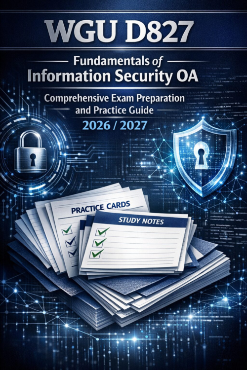 WGU D827 Fundamentals of Information Security OA Comprehensive Exam Preparation Guide 2026/2027 | Practice & Review