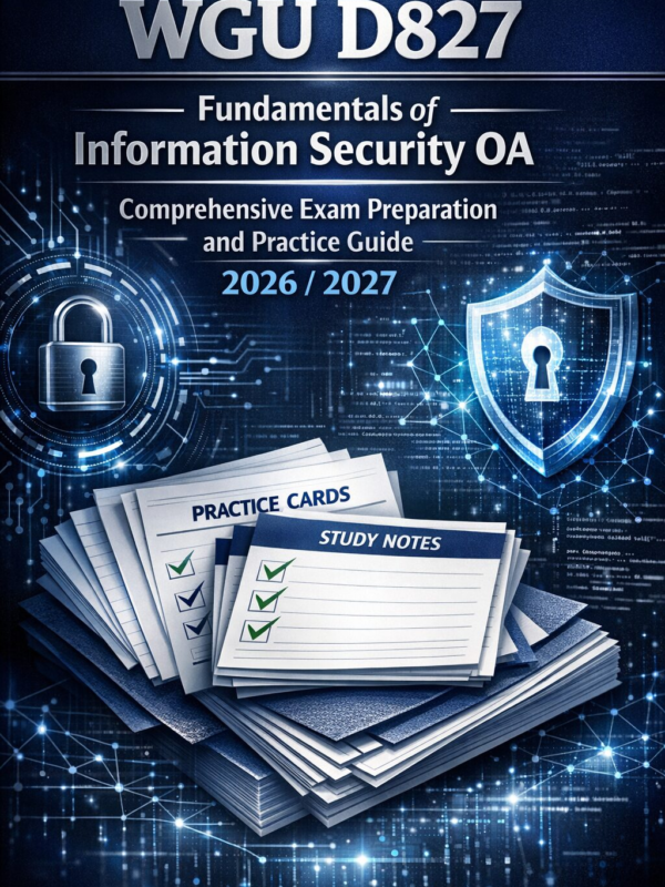 Premium book-co (8) WGU D827 Fundamentals of Information Security OA Comprehensive Exam Preparation Guide 2026/2027 | Practice & Review