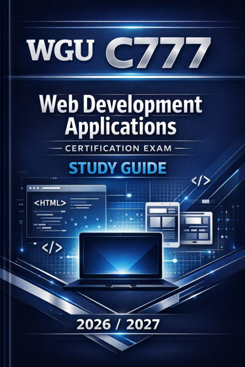 WGU C777 Web Development Applications Certification Exam Study Guide with Practice Tests 2026/2027