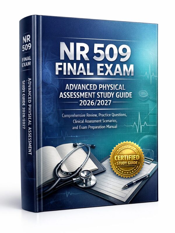 Premium hardcov (4) NR 509 Final Exam Advanced Physical Assessment Study Guide 2026/2027: Comprehensive Review, Practice Questions, Clinical Assessment Scenarios, and Exam Preparation Manual