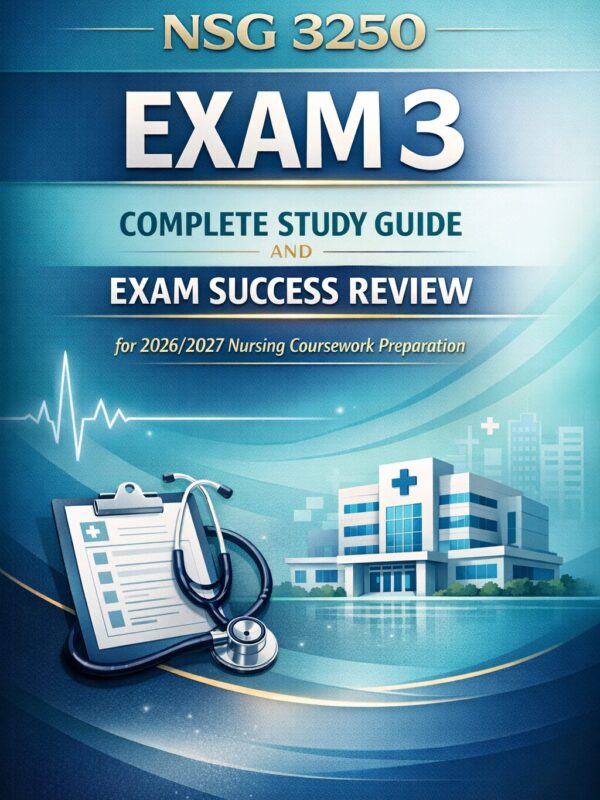 Premium vertica (10) NSG 3250 Exam 3 Complete Study Guide 2026/2027 | Exam Success Review for Nursing Coursework