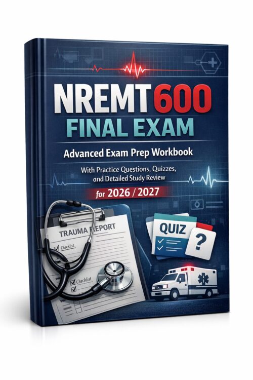 Premium vertica (21) NREMT 600 Final Exam Advanced Exam Prep Workbook, Practice Questions, Quizzes, Study Review