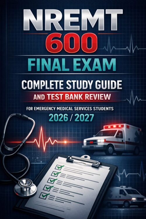 Premium vertica (23) NREMT 600 Final Exam Complete Study Guide and Test Bank Review for Emergency Medical Services Students 2026/2027