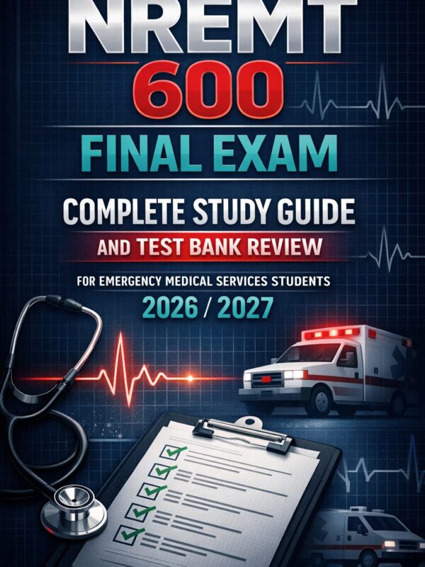 Premium vertica (23) NREMT 600 Final Exam Complete Study Guide and Test Bank Review for Emergency Medical Services Students 2026/2027