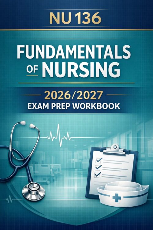 Premium vertica (39) NU 136 Fundamentals of Nursing Exam Prep Workbook with Practice Quizzes 2026/2027