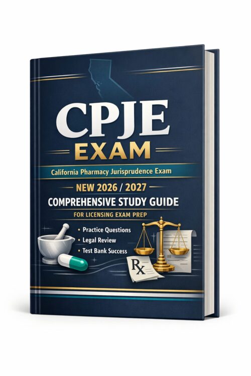 Premium vertica (5) CPJE Exam California Pharmacy Jurisprudence Exam New 2026/2027 Comprehensive Study Guide | Practice Questions & Test Bank