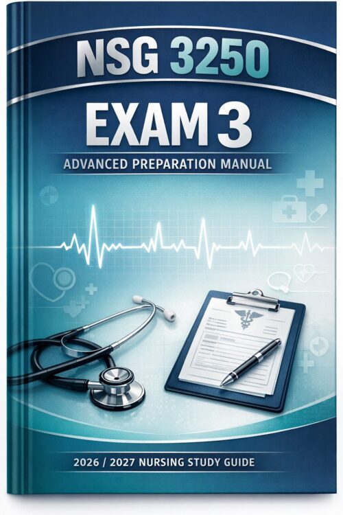 Premium vertica (8) NSG 3250 Exam 3 Advanced Preparation Manual 2026/2027 | Practice Questions, Rationales & Quiz Review