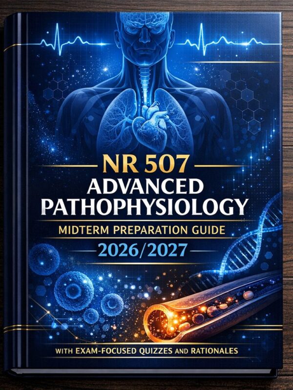 Professional bo (18) NR 507 Advanced Pathophysiology Midterm Preparation Guide 2026/2027: Exam-Focused Quizzes and Rationales