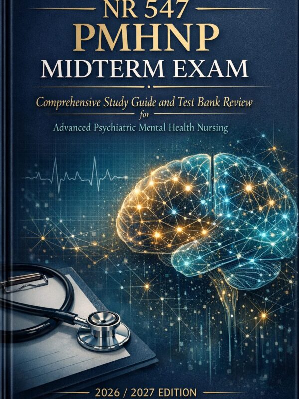 Professional bo (20) NR 547 PMHNP Midterm Exam Comprehensive Study Guide and Test Bank Review for Advanced Psychiatric Mental Health Nursing 2026/2027