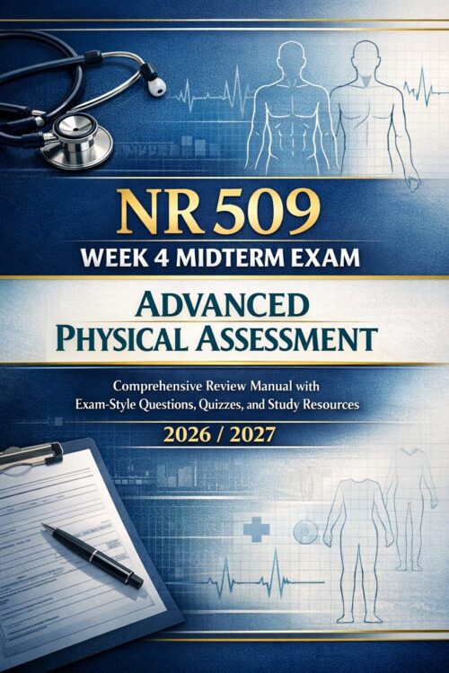 Professional bo (30) NR 509 Week 4 Midterm Exam 2026/2027: Advanced Physical Assessment Review Manual with Exam-Style Questions