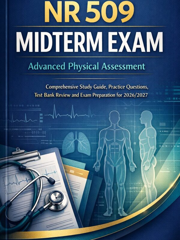 Professional pr (2) NR 509 Midterm Exam 2026/2027: Advanced Physical Assessment Study Guide, Practice Questions & Test Bank